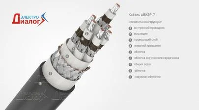 Кабель АВКЭР-7 антивибрационный 7 жильный многопроволочный фторопластовый (картинка)