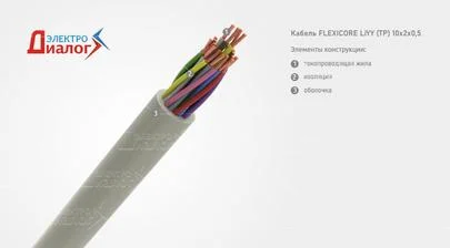 Провод FLEXICORE LiYY TP 10*2*0,5 передачи данных неэкранированный десяти парный – расшифровка картинка