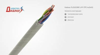Провод FLEXICORE LiYY TP 4*2*0,5 передачи данных неэкранированный четырёх парный – расшифровка картинка