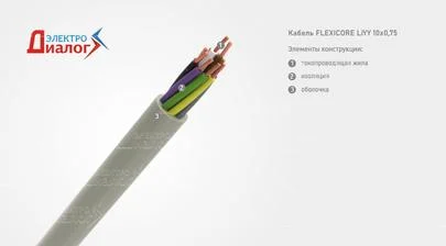 Провод FLEXICORE LiYY 10*0,75 передачи данных неэкранированный десятижильный – расшифровка картинка