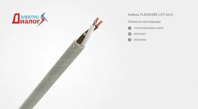 Провод FLEXICORE LiYY 2*1,5 передачи данных неэкранированный двухжильный – расшифровка картинка