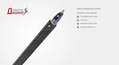 Кабель (провод) МКШнг 2*0,35 монтажный неэкранированный самозатухающий (МКШ нг) двухжильный – расшифровка картинка