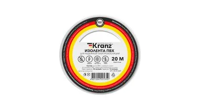 Изоляционная лента ПВХ от Kranz толщиной 0,13 и шириной 15 мм, катушка (рулон) длина 20 м, белого цвета – картинка.